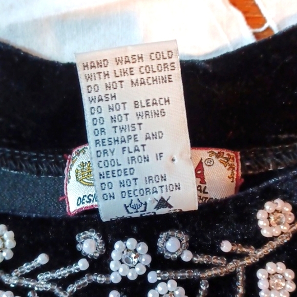 Tiara International  Beaded Black Christmas Dressy Sweater XL - Picture 8 of 8